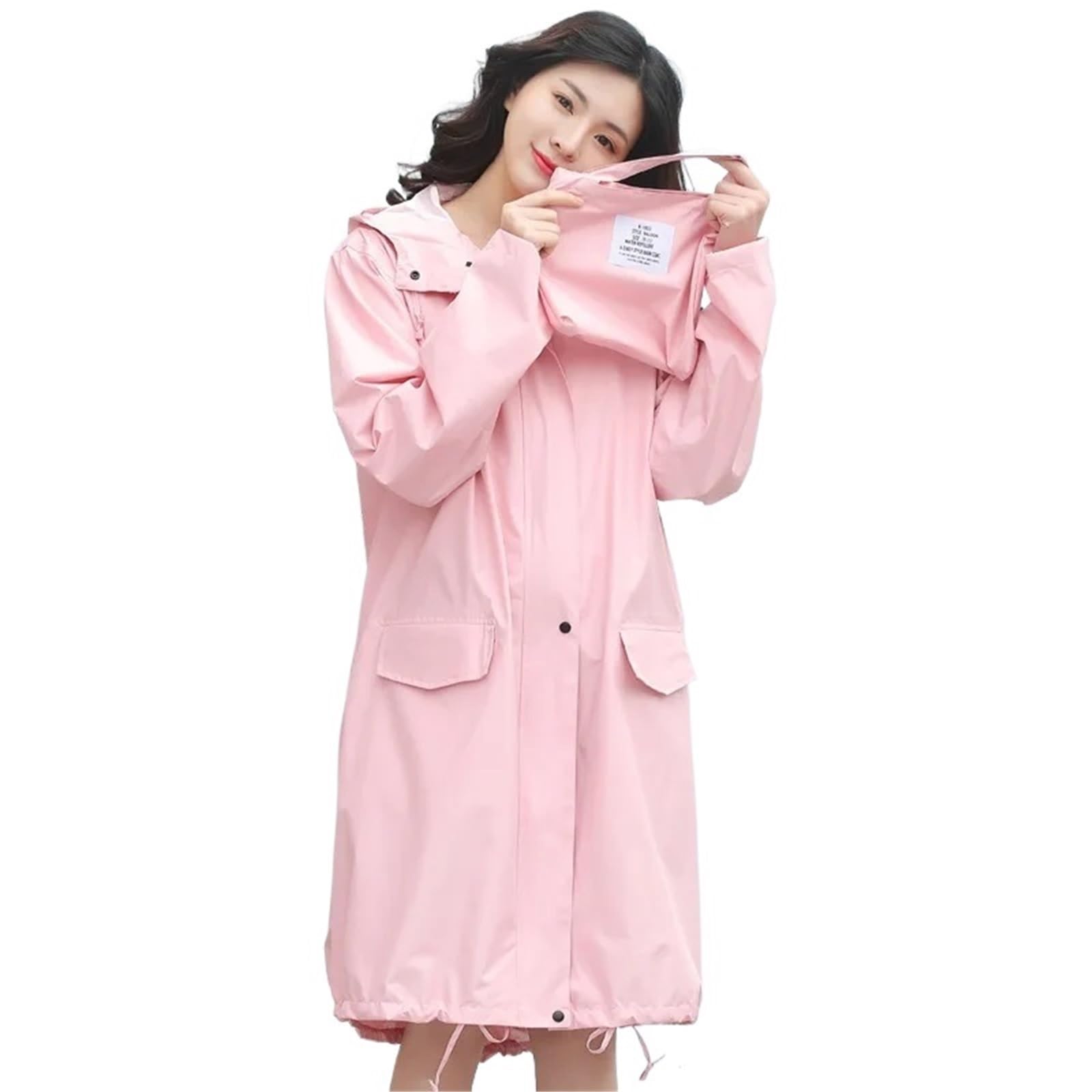 Chubasquero Viaje Adulto Poncho impermeable largo for mujer y hombre, transpirable, portátil, repelente al agua