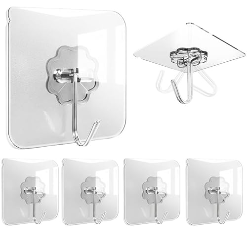 4smile Lot de 12 crochets adhésifs extra forts, résistants aux intempéries et à la rouille, rotatifs à 180 °, pour décoration de Noël, cuisine, salle de bain, mur et plafond