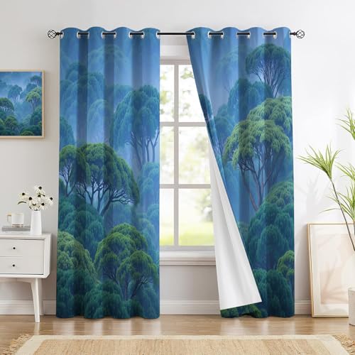 Rideau occultant brume forestière 140x260 cm lot de 2 isolant - 4