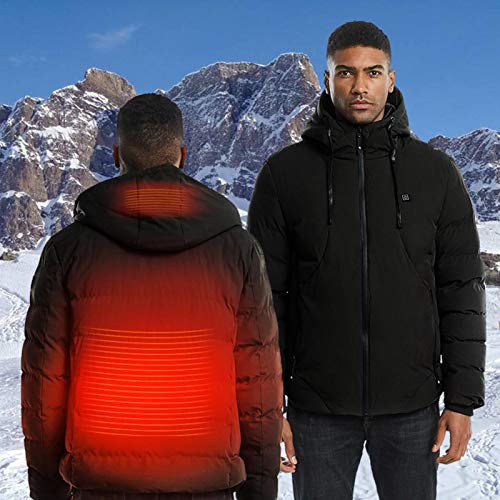 fancyU Chaleco Calefactado, Chaleco Calefactable Lavable para Hombres Chaleco Calentado con Carga USB Ajustable para Acampar Al Aire Libre Golf Camping