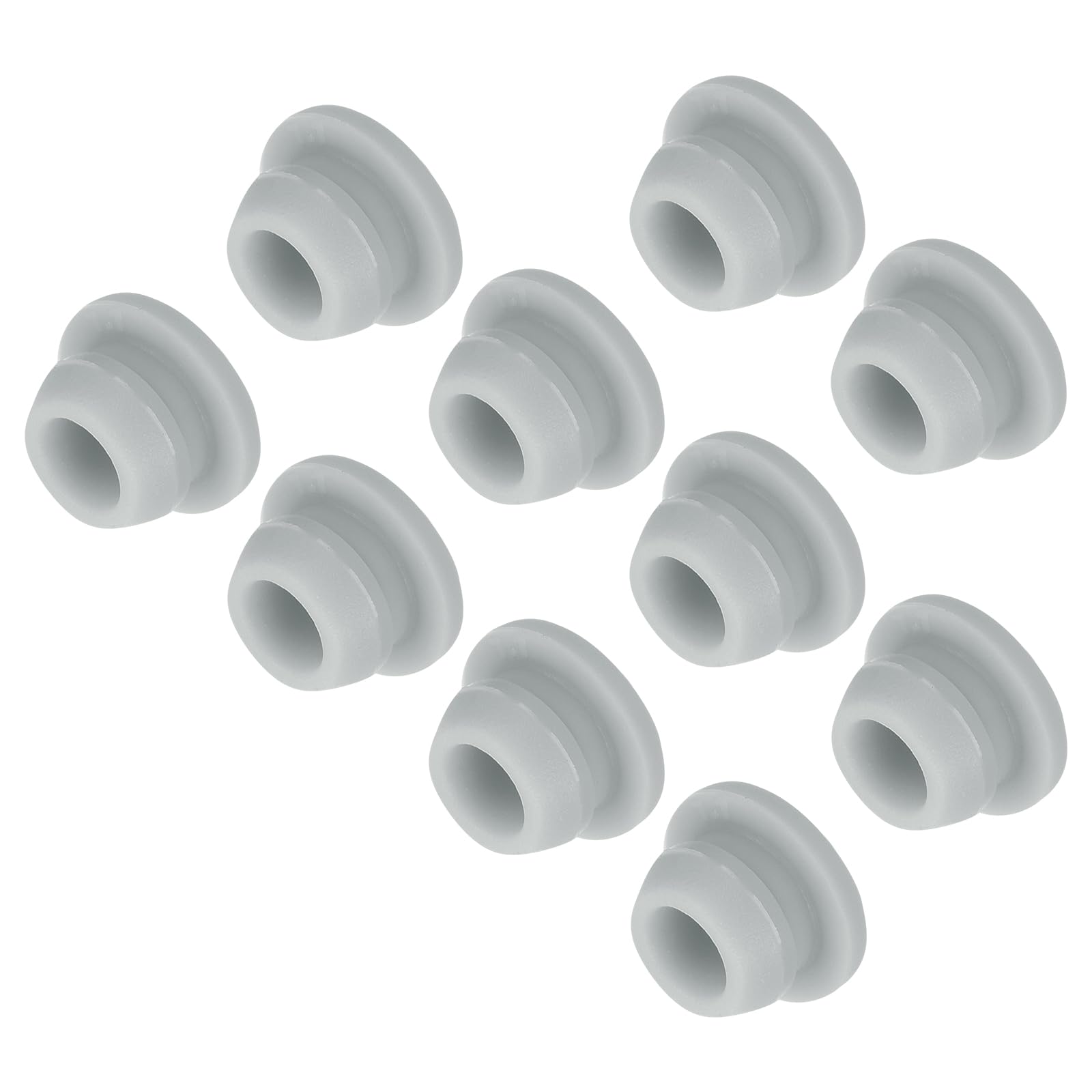 MECCANIXITY 10pcs Silicone Snap in Locking Hole Plugs,7.5mm/0.3 Inch Mounting Diameter Narrow Groove Width 2mm Panel Seal Cover Round for Kitchen Bulkheads Waterproof Sealing Plugs Grey