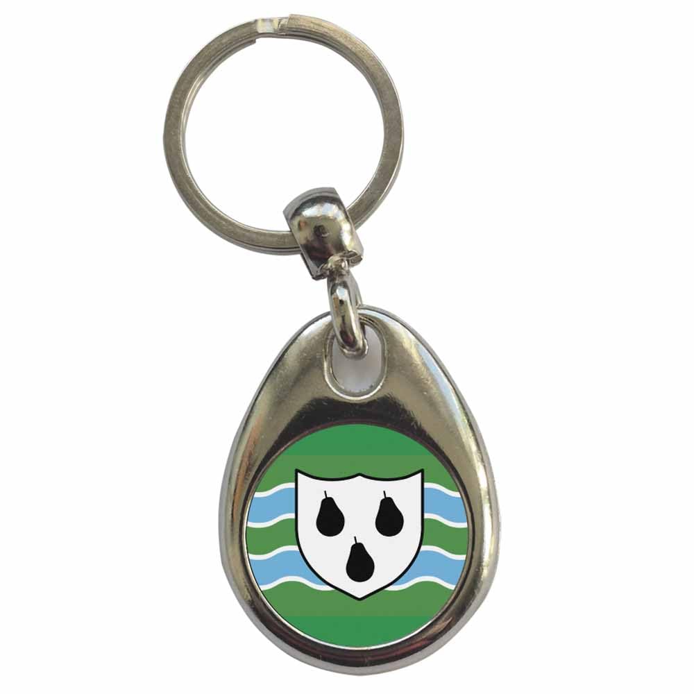 Ozorath Worcestershire County Flag Keyring Keychain with Split Ring Attachment and Metal Key Fob