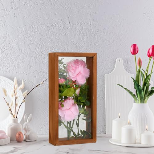 3D Bilderrahmen zum Befüllen Objektrahmen 25.8x12.6x5.5 cm Bilderrahmen Tief zum Befüllen Holzrahmen Bilder Rahmen 3D Rahmen für Getrocknete Blumen und Kunstgewerbliche Auslagen (Beige)