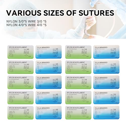 Image of HB Design Complete Suture Training Kit(30 Pieces),Include 3rd Generation Suture Pad with Pre-Cut Wounds,Suture Tools and Mixed Suture Thread with Needles for Students and Nurses Practicing