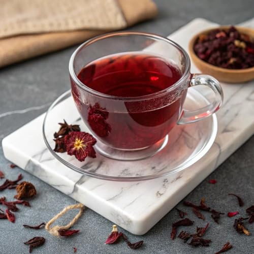 image for FGO Organic Hibiscus Flowers, Cut and Sifted, Loose Tea, 8oz Resealabl