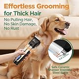 Gimars 6 in 1 7000 RPM Low Noise Dog Clippers with Professional Dog Grooming Scissors, Rechargeable Cordless Cat Grooming Kit Pet Trimmer Shaver with Comb & Scissors for Cats & Horse Thick Hair - Image 3