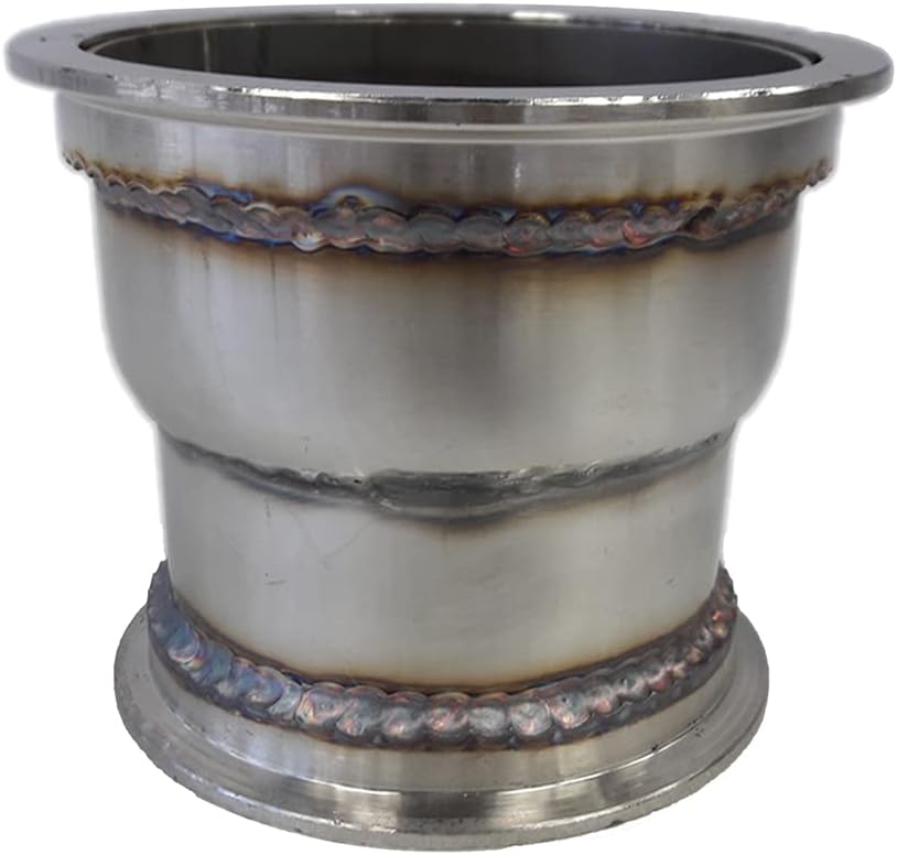 Steel Exhaust Downpipe Header Reducer from 4" V-Band to 3.5" V-Band Flange