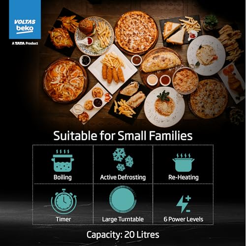 Image of Voltas Beko, A Tata Product 20L, 700W smart solo Microwave oven (MS20MPW10, White | with Anti bacterial Inner Cavity and Large Turntable)