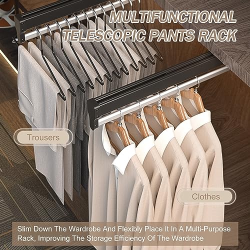Porte-pantalons extractible à double rangée pour dressing de 25 livres