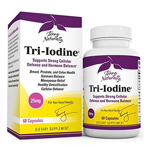 Terry Naturally Tri-Iodine 25 Mg - 25000 Mcg Iodine, 60 Vegan Capsules - Supports Hormone Balance, Promotes Breast & Prostate Health - Non-Gmo, Gluten-Free, Kosher - 60 Servings #TOP21