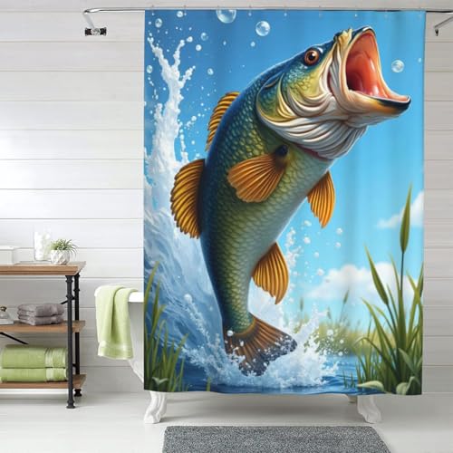 Rideau de douche opaque tissu 152x183 cm avec crochets de douche