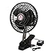 Zone Tech 12V Oscillating Fan - Includes clamp and Screws for Easy Attachment to Either The Console or Dash