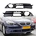 2X Front Bumper Fog Light Cover Grille Compatible with 2004 2005 2006 2007 E60 E61 5-Series (Left and Right)