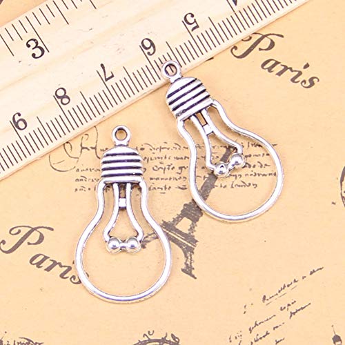 Preisvergleich Produktbild LKJHG 12 Stück Charms Glühbirne 19x35mm Antike Anhänger, Silberschmuck, DIY für Armband Halskette