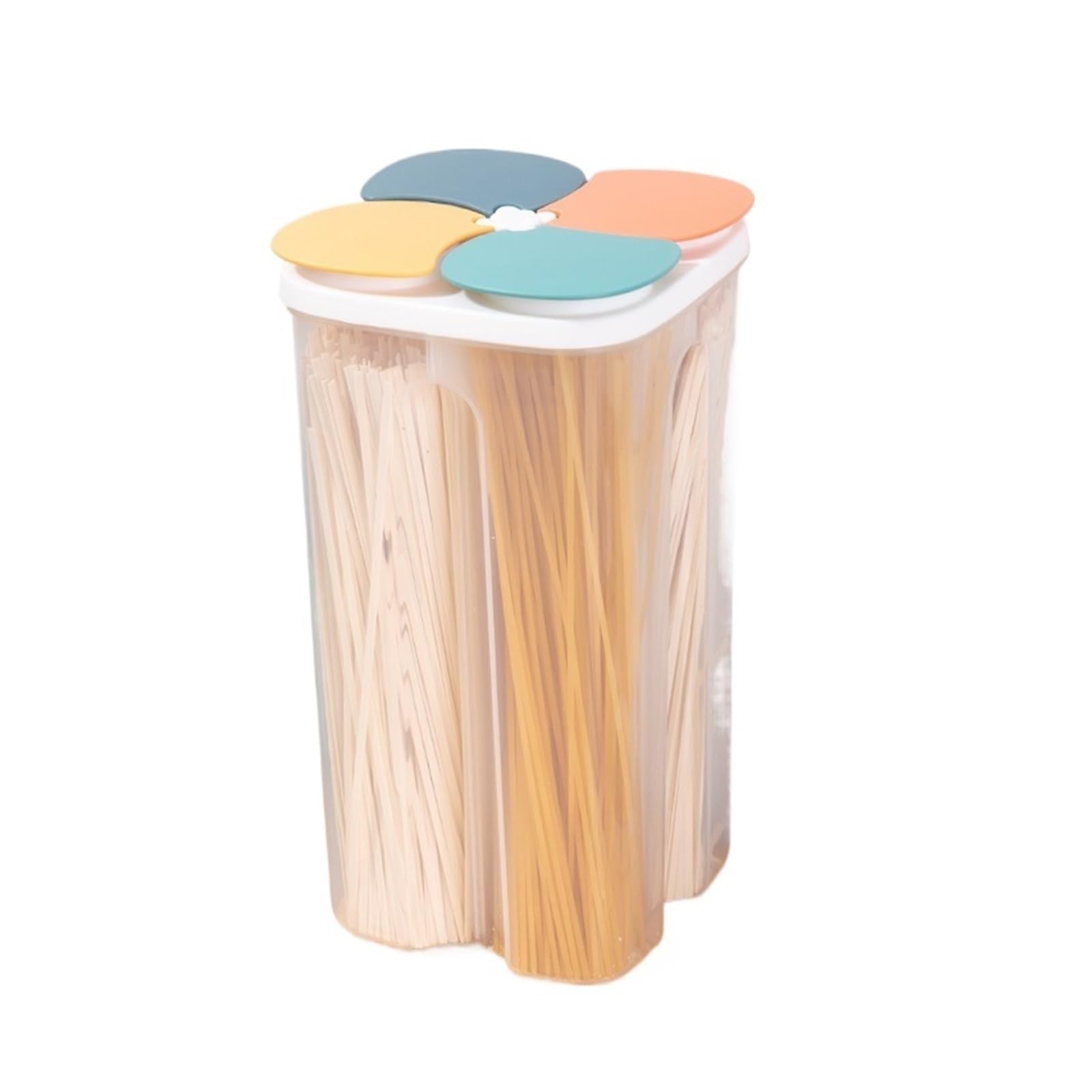 Set di contenitori per cereali da cucina in plastica con 4 scomparti, 3 pezzi, ermetici, a prova di umidità, mantiene gli spaghetti freschi, 2,3 l, colore scuro, ideale per la conservazione degli