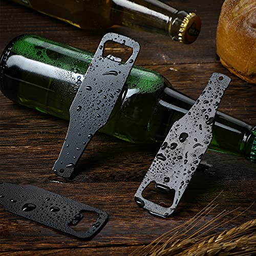16 Pieces Stainless Steel Bottle Opener Bottle Shaped Can Openers Black Beer Opener Flat Handle Beer Bottle Opener For Home Kitchen Bar Restaurant Party Tools Supplies #TOP5