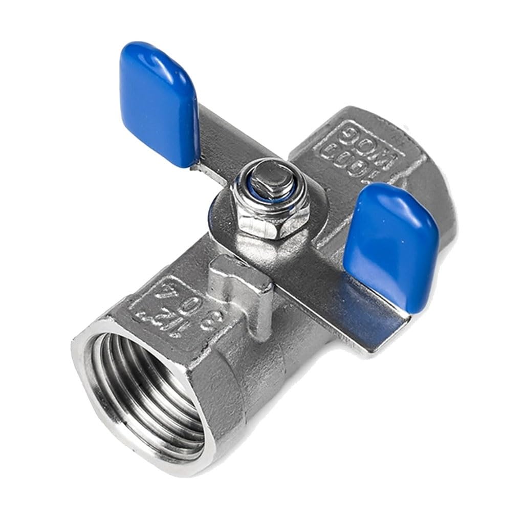OAMSCEYKW ball valve 1PCS Stainless Steel One Piece Ball Valve 1/4" 3/8" 1/2" 3/4" 1" Thread Butterfly Handle 304/316L Butterfly Handle Valve Switch DN8-DN25(SS304,1 Inch)