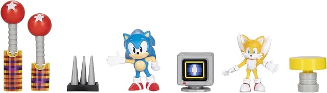 Sonic The Hedgehog 2.5 Inch Diorama Set SONIC and a TAILS Action Figure, 10 x 2.75 x 7 inches