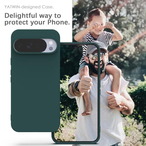 Image of YATWIN Silicone Case for Google Pixel 10 Pro XL, Soft-Touch, Shockproof, DustProof, Antiskid Phone Cover for Google Pixel 10 Pro XL - Dark Green