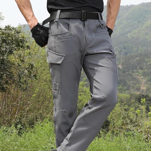 Green Tactical Pants for Men Casual Lightweight Cargos Sweatpants with Pockets Slim Fit Hiking Outdoor Trousers2