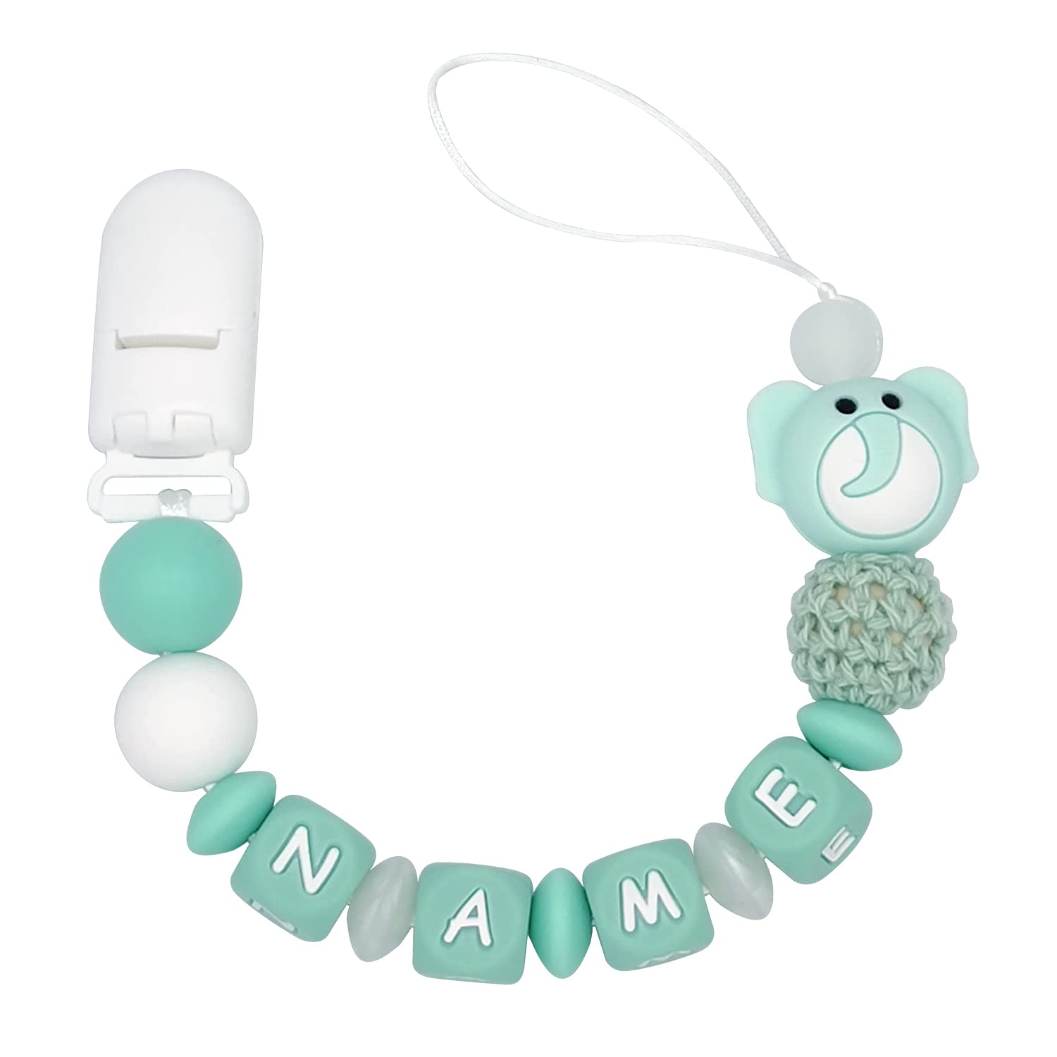 Personalized Pacifier Clip with Name Customized - Elephant (Pink) image 5