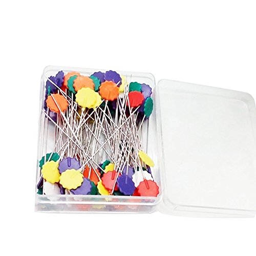 AIUIN 50PCS Couleur aléatoire Épingles à Tête de Fleur en Acier Inoxydable Accessoire Couture Bricolage Maison pour couture patchwork positionnement arts plastiques