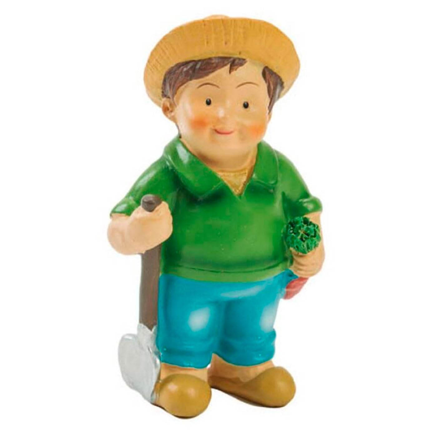 AC - Figura de Granjero Naïf para Belén, marmolina, aldeano Decorativo para Nacimiento, Pesebre, Navidad, Adorno Tradicional - 9,2 x 5,3 x 3 cm