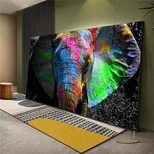 Affiches éléphant coloré graffiti grand format sur toile haut de gamme