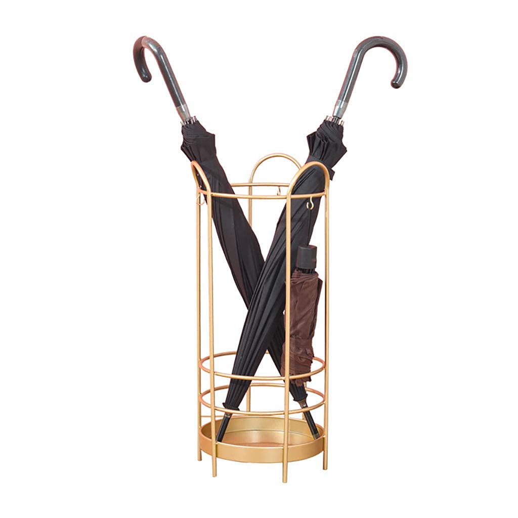 FCXWEVR Round Metal Umbrella Stand for Indoor & Outdoor Entryway - Stylish Umbrella Holder for Hallway & Entry -& Functional Umbrella Storage Solution