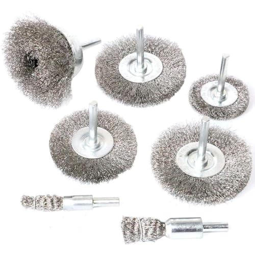 Wire Brush for Drill, Wire Wheel Brush Cup Set for Drill 0.012 Carbon Steel Wire 1/4 Inch Arbor for Cleaning Rust, Stripping and Drill Attachment