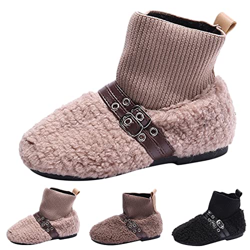 Baby Home Shoes Winter Children Boots Boys And Girls Socks Boots Round Toe Flat Bottom Non Slip Slip On Solid Color3