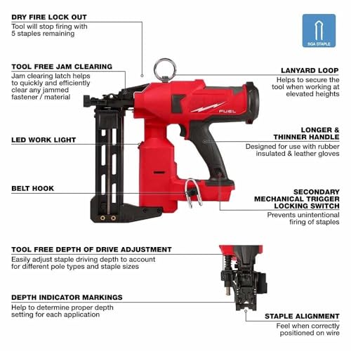 Milwaukee M18 18V 9-Gauge Fencing Stapler