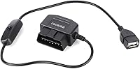 Vista 1 de Ejoyous Cable de alimentación OBD2, cable de alimentación USB Cable de carga 16Pin OBD2 Conector universal para coche GPS DVR Cámara