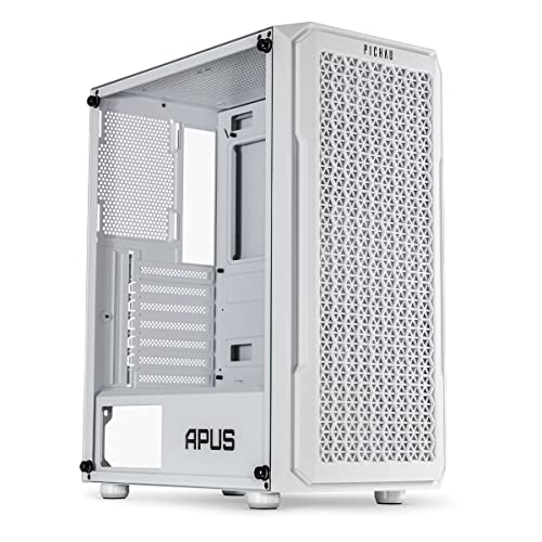 Gabinete Gamer Pichau Apus White, Mid-Tower, Lateral de Vidro Temperado, Com 3 Fans, Branco, PG-APS-