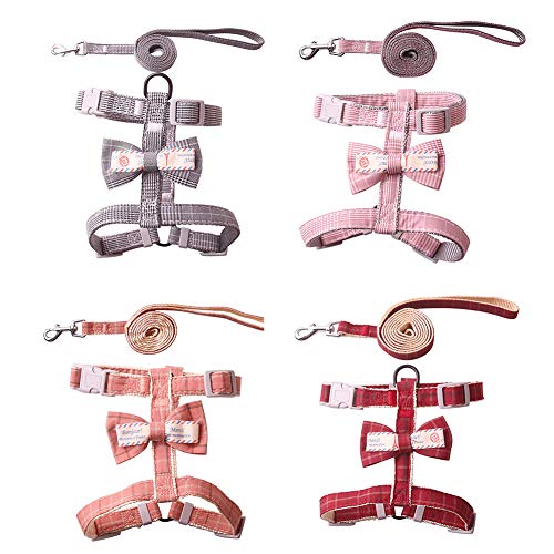adonpshy Pet Cat Harness Nylon Style Traction Rope Leash Belt Walking Chain Chest Pink M - Image 3