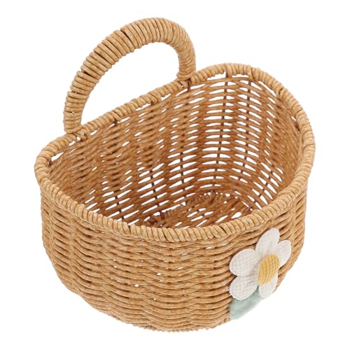 Cesta colgante de pared con diseño trenzado multiusos resistente a la humedad 2