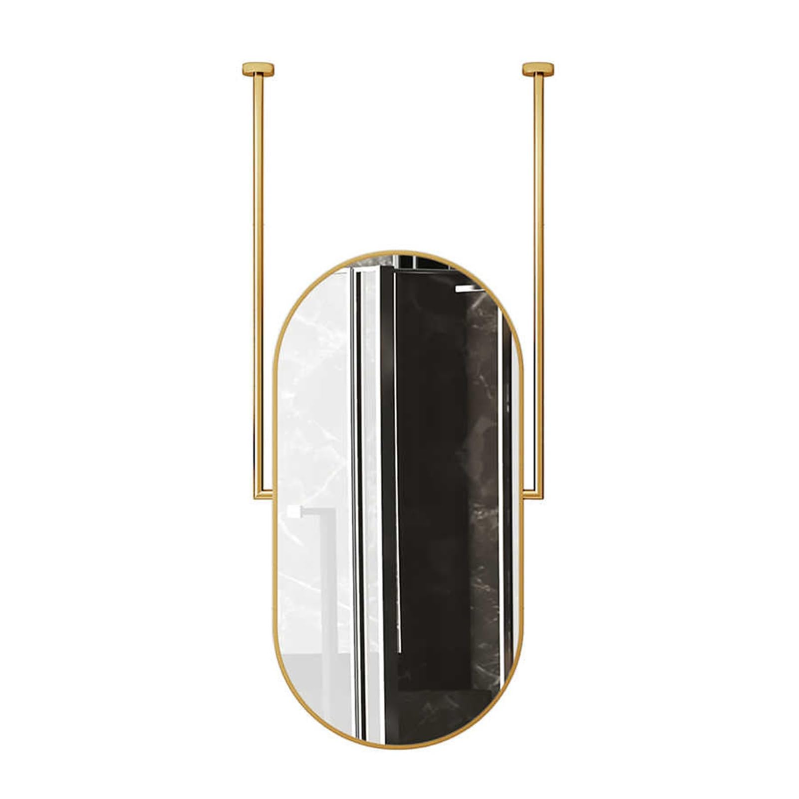 Miroir flottant ovale gain de place pour petite salle de bain