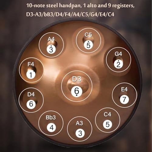 Steel Handpan Drum 10 Notas 22 Pulgadas D Minor 440Hz miniatura 4