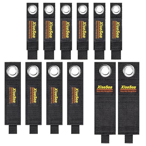 12-Pack Heavy Duty Storage Straps, Hook and Loop Storage Straps with Handle – Adjustable Cord Organizer for Garage, RV, Boat, Cords, Hoses, Rope, and Camping (A-12)