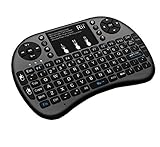 Rii Mini i8+ - Mini Teclado inalámbrico Bluetooth, Retroiluminado, con Panel táctil para Smart TV, Mini PC, HTPC, Consola y Ordenador