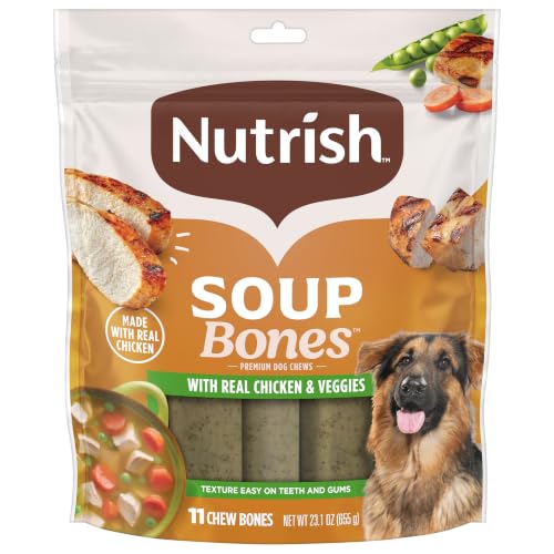 Nutrish Soup Bones Premium Dog Chews with Real Chicken and Veggies 11 Chews Packaging May Vary (Rachael Ray)