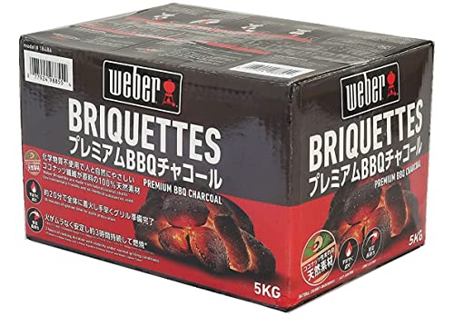 Weber 18486 Barbecue Stove Safe Charcoal Bricket 11.0 lbs (5 kg) Boxed 100% Natural Material Gentle on People Environment and Ingredients