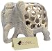 SouvNear Impossible Stone Art – 5 Inch Handmade Soapstone Collectible Figurine Sculpture of Mother Elephant with Baby Inside - Unique Baby Shower Decorations Elephant Decor Statue from India