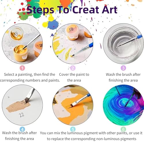 Peinture Numero Fleurs Cerisier Luminescence pour Décoration Maison DIY
