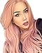 K'ryssma Fashion Orange Pink Lace Wig Mixed Color Glueless Long Natural Wavy Middle Part Synthetic Lace Front Wigs For Women Half Hand Tied Heat Resistant 22 Inch