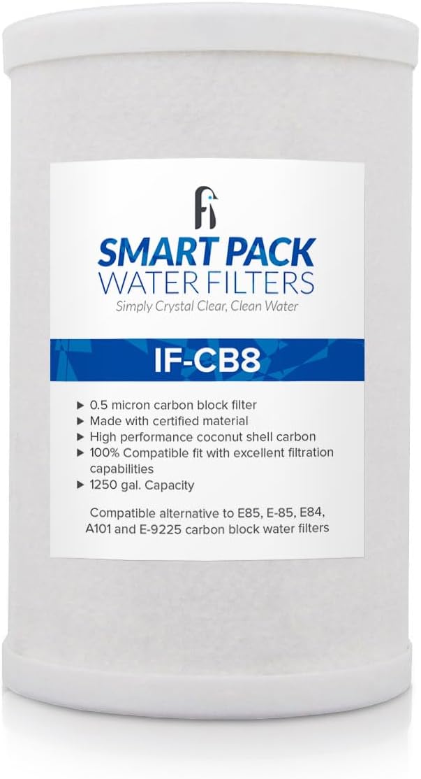 Smart Pack Water Filters CB8 Carbon Block Water Filter Compatible with Amway E-84, E-85, A101, E-9225-2 Pack