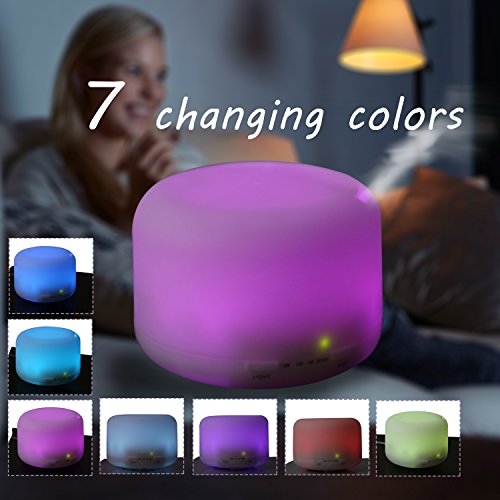 Ultraschall Luftbefeuchter, YOKKAO Aroma Diffuser mit 4 Farben- LED 120ml für Beauty- Salon, Spa, Yoga, Schlafzimmer, Wohnzimmer, Konferenzraum- Weiß-2