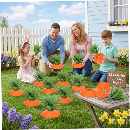 Carottes de Jardin Pâques decoration exterieure coloree pour relooker votre gazon - 4