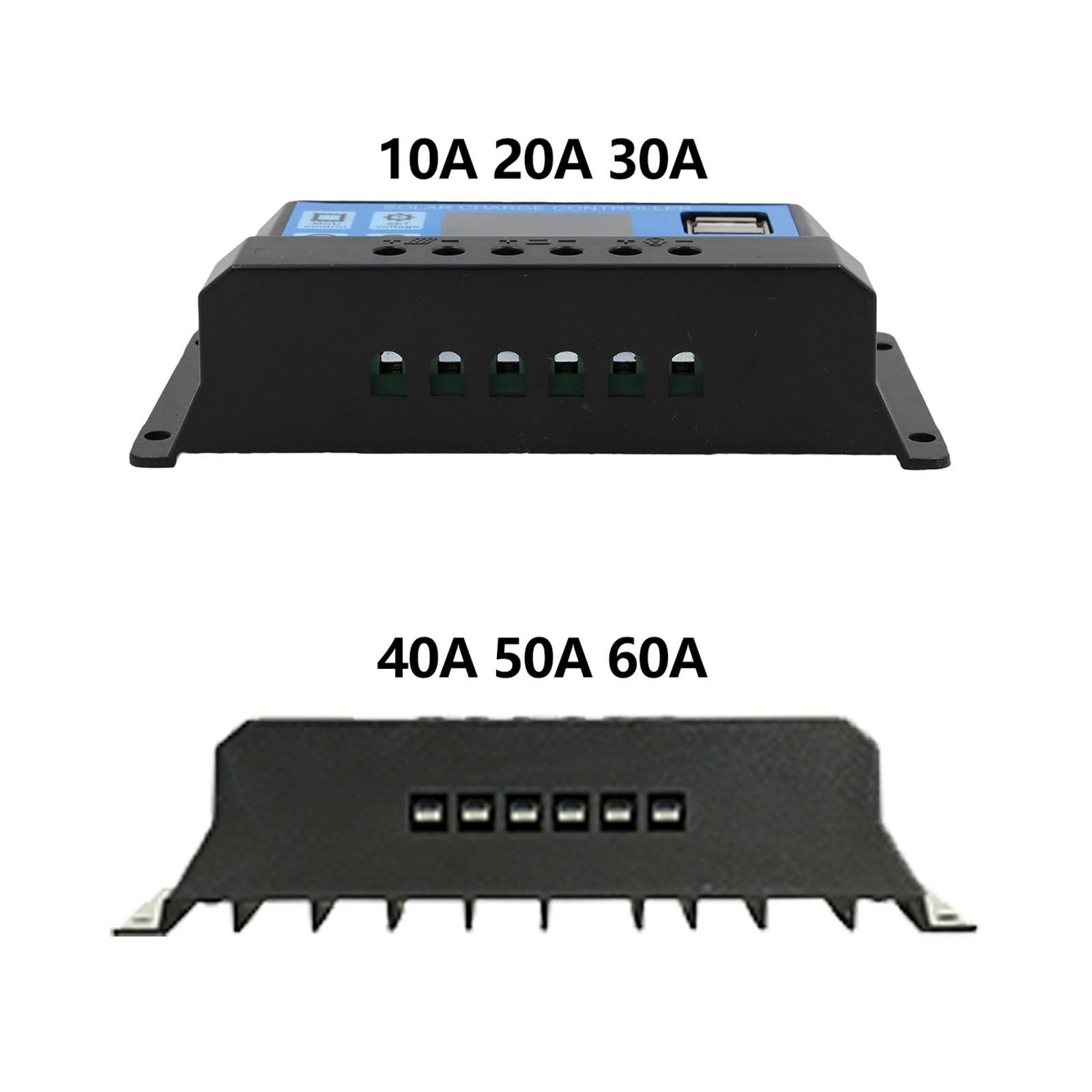 Regolatore Di Carica Solare PWM 60A 50A 40A 30A 20A 10A MPPT Automatico Batteria 12V/24V Con Doppio Schermo USB 5V E LCD(60A)
