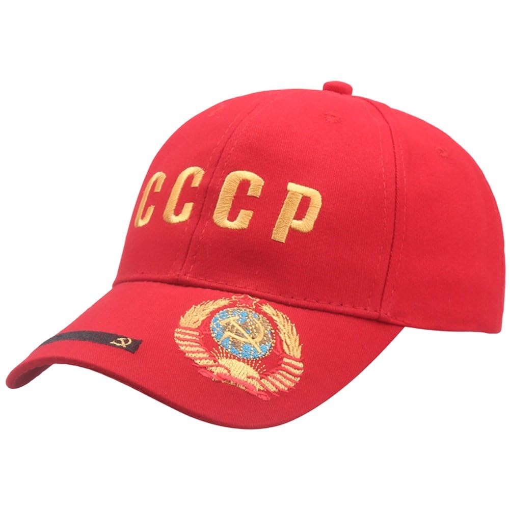 Casiler Cccp Baseball Cap Soviet Cccp Embroidery Baseball Hat Cotton Russian Hat Snapback Cap for Men Women Outdoor Visor Hat
